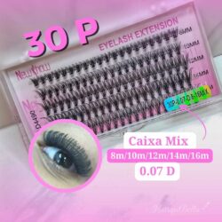 Cílios tufinho de seda caixa mix New Show tufo sem nó para extensão 30P   8M/10M/12M/14M/16M