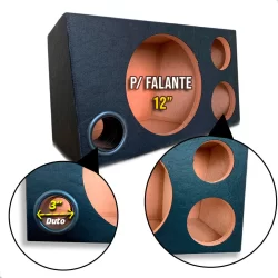Caixa Som Vazia Trio 12 Polegadas Dutada C/ Divisória MDF 100% 15mm 38 Litros