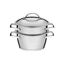 Cuscuzeira Tramontina Allegra 16Cm Inox Fundo Triplo 2 Peças