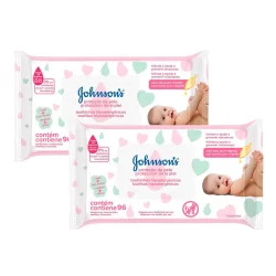 Kit 2 Toalhas Umedecidas Johnson's Baby Proteção da Pele 96 Unidades