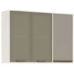 Armário De Cozinha Luciane 3 Portas Linea Patina Mocca Laca