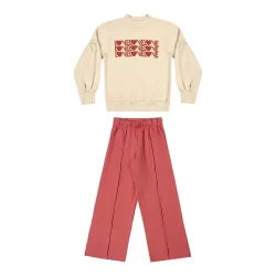 Conjunto Longo Infantil Menina Love Elian Bege
