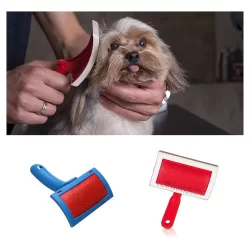 Escova Rasqueadeira Massageador Cerdas Aco Caes Gatos Pets