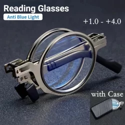 Óculos De Leitura Antirreflexo Masculinos , Lentes De Metal Dobráveis Para Presbiopia , Armação De Resfriamento Com Conc