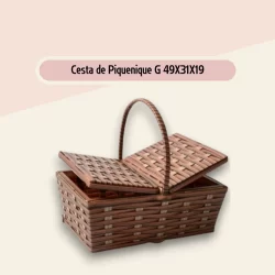 Cesta de Piquenique G Fibra Sintética 49x31x19