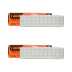 Kit 2 Luminária LED Emergência Bivolt Recarregável Foxlux