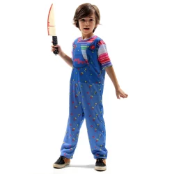 Fantasia Boneco Assassino Estampado Infantil De Halloween