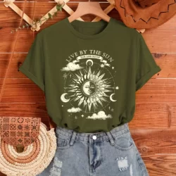 Camiseta Streetwear Feminina   Live by the Sun Algodão Premium