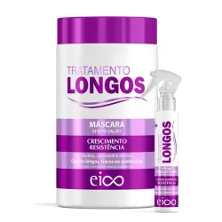 Kit Eico Cabelos Longos Máscara Tratamento Crescimento Fortalecimento 1kg + Finalizador Proteção Térmica 120ml