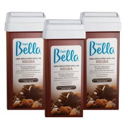Kit 3 Ceras Roll-on Depilatória Negra Hidratante Depil Bella