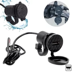 Carregador Universal Para Moto USB Tomada Celular Gps