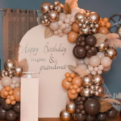 129 Pçs Café Marrom Balões Guirlanda Arco Kit Festa De Aniversário De Casamento Decoração Tema Outono Suprimentos De Chá De Bebê