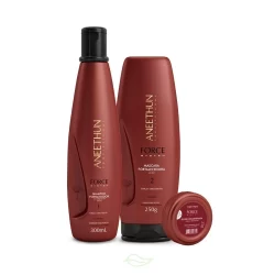 Kit Aneethun Force System Shampoo 300ml, Máscara 250g e Dose 25g + Mimo Especial da Loja