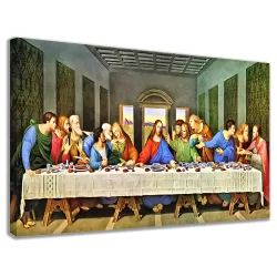 Quadro Decorativo Grande Vinílico Santa Ceia Mosaico Sala Quarto Escritório Hall