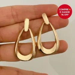 Brincos Geométricos Ovais Ocos Elegantes Estilo Europeu Americano Para Mulheres