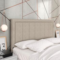 Cabeceira Estofada Para Cama Queen Sevilla Bege - M. Arapongas