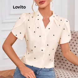 (Trendy) Lovito Blusa Elegante Em Formato De Coração Para Mulheres LBL16342