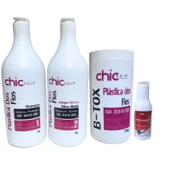 Kit Plástica Chic Hair Açaí Coco e Queratina em Gel 175ML Chic Hair
