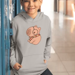 Casaco Moletom Infantil  Blusa de Frio Flanelado Quentinha Capivara Cachecol Irada