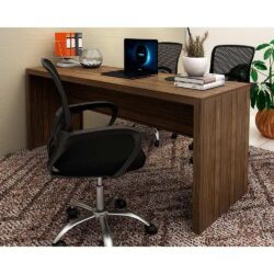 Mesa de Escritório ME4185 180cm Nogal - Tecno Mobili