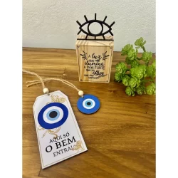 Kit Decorativo Olho Grego Tag, Pingente e Totem, Kit Decoração Olho Grego