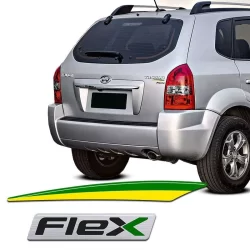 Adesivo Resinado Flex + Bandeira Compativel C/ Tucson Brasil
