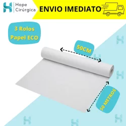 Kit com 3 lençóis Descartáveis de Papel Hospitalar para Maca 50x50