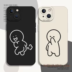 Para IPhone 16 15 14 13 12 11 Pro Max X XR XS 7 8 Plus Bonito E Engraçado Dos Desenhos Animados Casal Caso De Telefone C