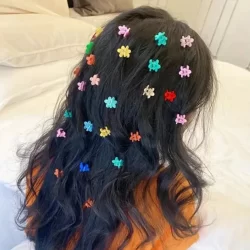 50pcs Grampo de Cabelo Infantil Lindo com Flor Acessórios para Festa de Natal