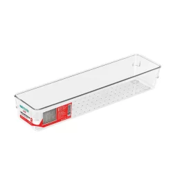 Cesto Organizador Plástico 7,7CM Multiuso GG Clear Transparente Utti Ordene 7,5CM