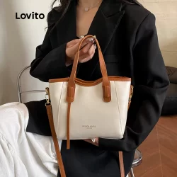 Lovito Casual simples Design capacidade pequena bolsa de ombro para mulher LFA76052