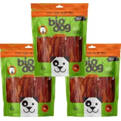 3x Petisco para Cães Biodog Gourmet Soft Strips - Frango