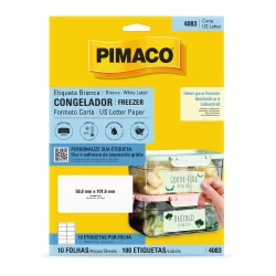 Etiqueta InkJet/Laser para congelador e freezer 4083 com 10 folhas Pimaco