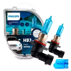 Lâmpada Philips Crystal Vision Ultra H11 HB3 HB4 Super Branca 4300K + Pingo