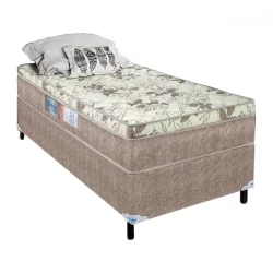Cama Box + Colchão Solteiro Espuma D33 Ortopédico 088x188x53cm Portobel