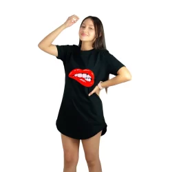 Vestido Camisetão Longline Blusão Mordida premium Premium