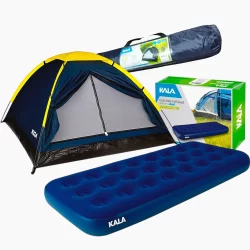 Barraca Camping San Valentin 2 Pessoas + Colchão Solteiro Inflavel Kala Pesca Acampamento