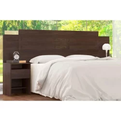 Cabeceira Cama Box Madeirado Cor Ébano Touch Casal Triunfo 2 Mesas c/ 2 Gavetas Ébano Touch - Demóbile