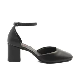 Sapato Retro Salto Bloco Romana Preto