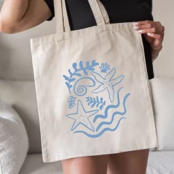 Bolsa Praiana Ecológica Ecobag "ESTRELA" - 100 % ALGODÃO