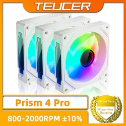 TEUCER Prisma4 Pro 12cm ARGB Ventilador PC Caso Kit 4pin PWM CPU Ventiladores De Refrigeração 3pin 5v RGB Do Computador