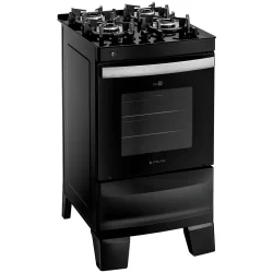 Fogão Atlas 4 Bocas Agile Up Glass com Mesa de Vidro Bivolt - Preto