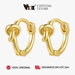 Brincos De Argola Com Nós De Corda Vnox Para Mulheres E Homens , Redondos Minimalistas Banhados A Ouro , Joias À Prova D