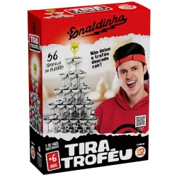 JOGO TIRA TROFÉU ENALDINHO GROW EQUILÍBRIO DOURADO SEM DERRUBAR YOUTUBER PIRÂMIDE TRIÂNGULAR TAÇA
