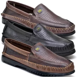 Kit 3 Pares de Sapato Masculino Mocassim Couro Lançamento