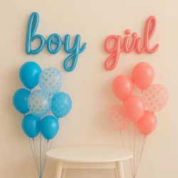 Kit Chá Revelação Decoração Balões Boy  Girl e Buque Balões
