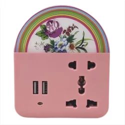 Adaptador De Tomada Com Abajur De Led com usb Carregador De Celular 31720