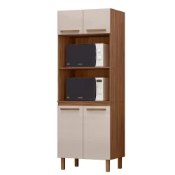 Paneleiro Pop Torre Quente 70cm com 4 Portas e 2 Nichos