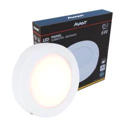 Painel Led Alu 6w 3000k Sob. Redondo 110v/220v 12cm Avant