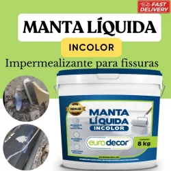 Super Manta Liquida 8KG e 3,6KG Multiuso Incolor Invisivel Para Impermeabilização Fissuras